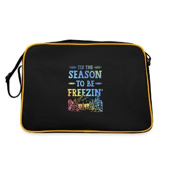Winter Season Schnee - Retro Tasche - Schwarz/Gold - Hinten