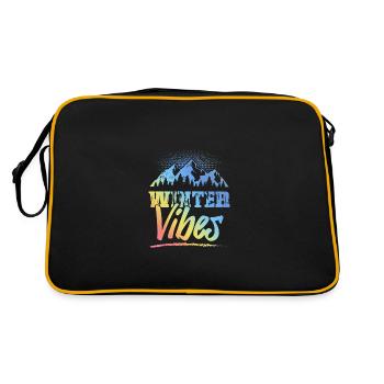 Winter Vibes - Retro Tasche - Schwarz/Gold - Hinten