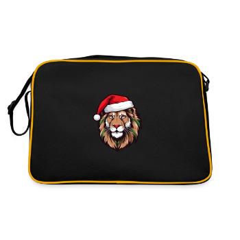 Lion Head Christmas Xmas - Retro Bag - black/gold - Back