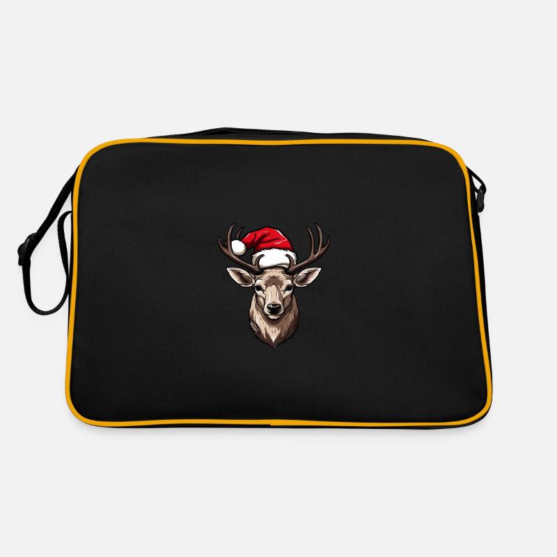 Deer Head Christmas Xmas Retro Bag