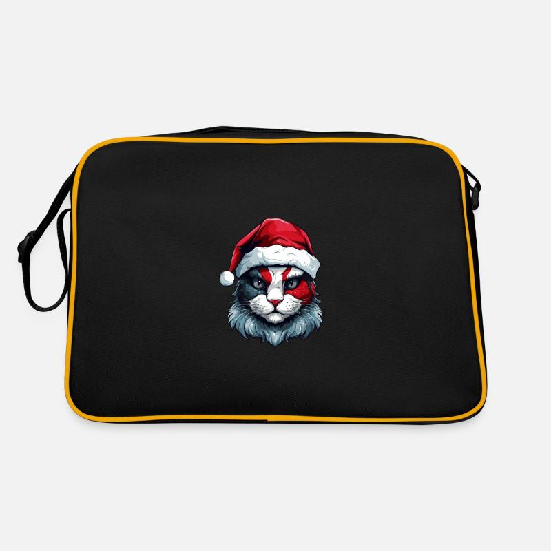 Portrait de Noël de Noël tête de chat Sac Retro