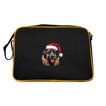 Leonberg Chien Tête de Noël - Sac Retro - noir/or - Dos