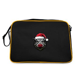 Tête d’animal de Noël de sanglier - Sac Retro - noir/or - Dos