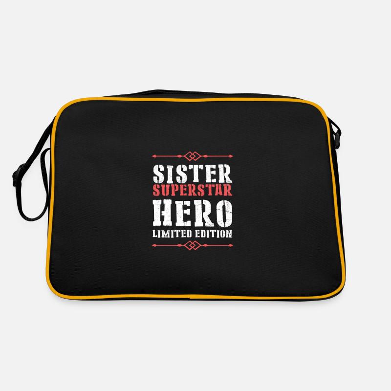 Beste Schwester Heldin Spruch Retro Tasche