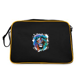 Lion Head Portrait Colorful - Retro Bag - black/gold - Back