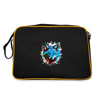 Portrait De Tête De Renard Coloré - Sac Retro - noir/or - Dos
