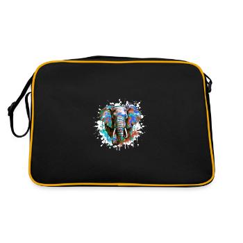 Portrait De Tête D’éléphant Coloré - Sac Retro - noir/or - Dos