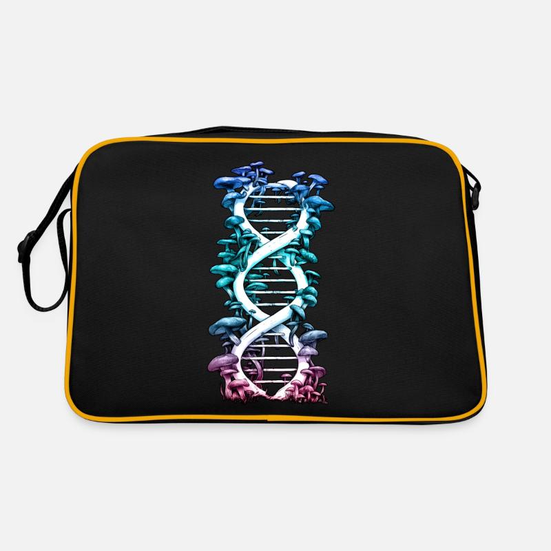 ADN Helix avec des champignons Nature Art Coloré Sac Retro