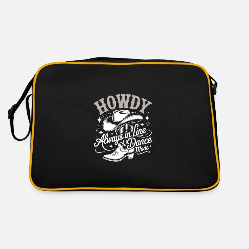 Howdy Always Line Dance Mode mit Stetson und Boots Retro Tasche