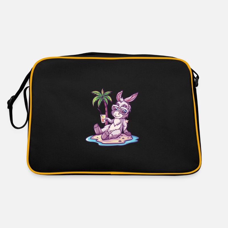 Esel Sommer Strand Comic Retro Tasche