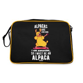 Alpacas Are Awesome, I Am Awesome - Retro Bag - black/gold - Back