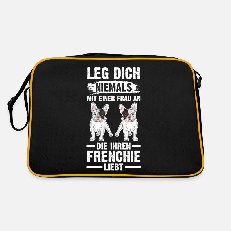 Hund Frenchie Retro Tasche