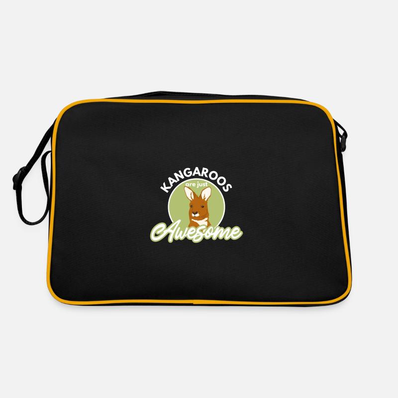 Känguru - Retro Tasche - Schwarz/Gold