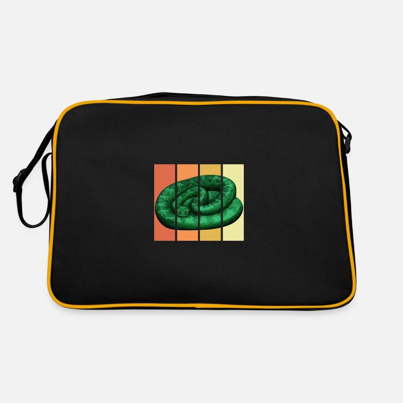 Schlange - Retro Tasche - Schwarz/Gold