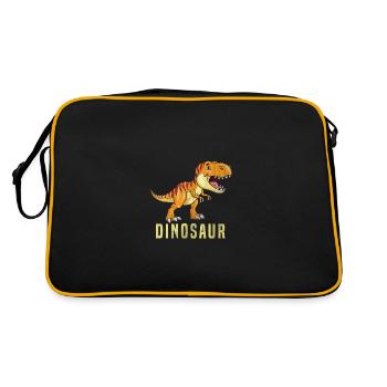Dinosaurier - Retro Tasche - Schwarz/Gold - Hinten