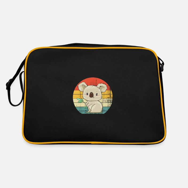Dessin de Koala - Sac Retro - noir/or