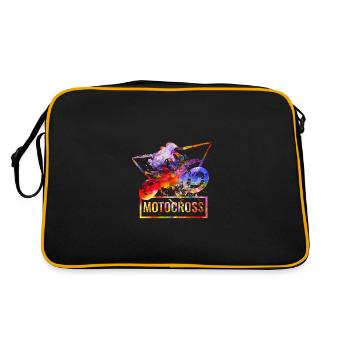 Motocross - Retro Tasche - Schwarz/Gold - Hinten