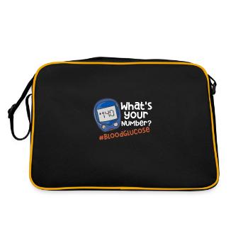 What's Your Number? #BloodGlucose - Retro Tasche - Schwarz/Gold - Hinten