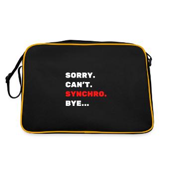 Sorry. Can't. Synchro. Bye. - Retro Bag - black/gold - Back