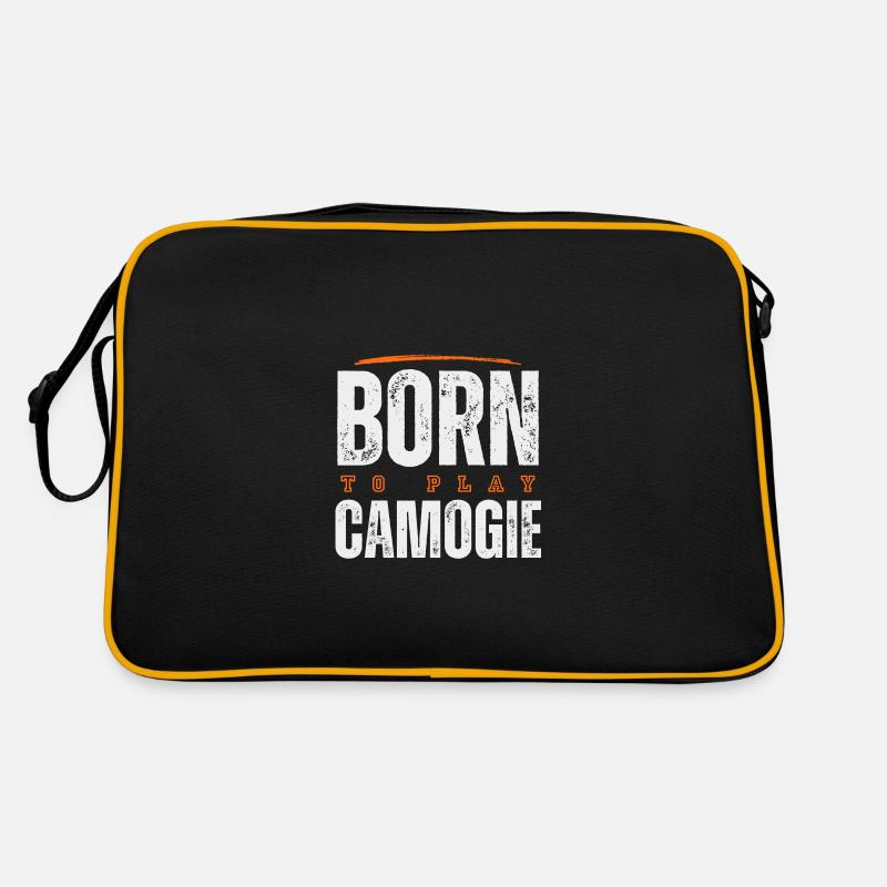 Born to play camogie. - Retro Bag - black/gold