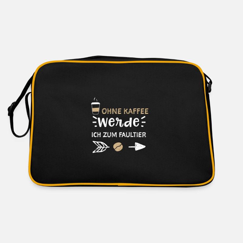 Ohne Kaffee Werde Ich Zum Faultier Retro Tasche