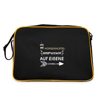 Morgenmuffel Ansprechen Auf Eige... - Retro Tasche - Schwarz/Gold - Hinten