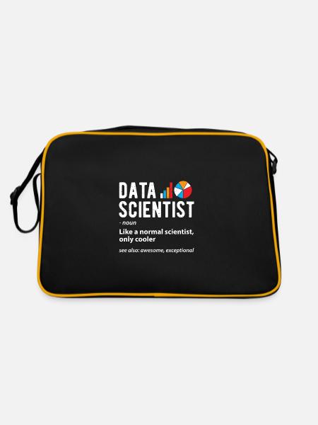 Data Scientist - Wissenschaften - Retro Tasche - Schwarz/Gold - Hinten