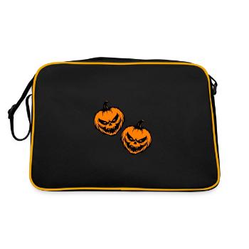 Grimace de citrouille Halloween effrayant - Sac Retro - noir/or - Dos