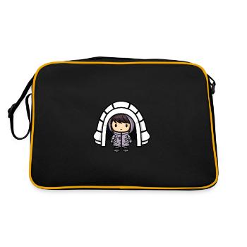 Winter Eskimo Igloo Comic - Retro Bag - black/gold - Back