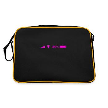 Icone wifi - Sac Retro - noir/or - Dos