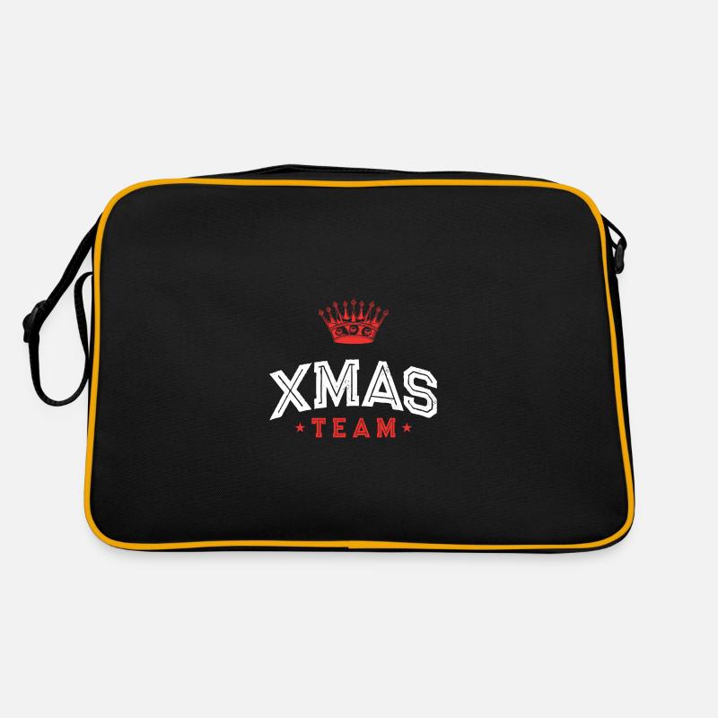 Fête de Noël de Noël de l’équipe de Noël - Sac Retro - noir/or