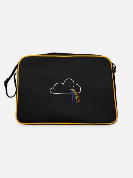 Nuage doux drôle coloré lumineux - Sac Retro - noir/or - Dos