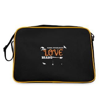 School Psychologists Love Brains - Retro Tasche - Schwarz/Gold - Hinten