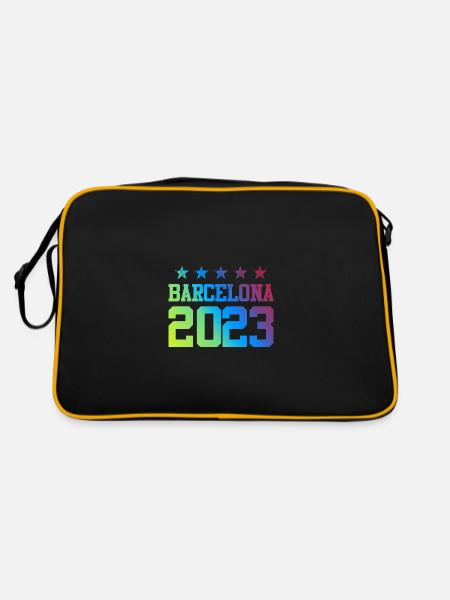 Barcelona 2023 - Retro Tasche - Schwarz/Gold - Hinten