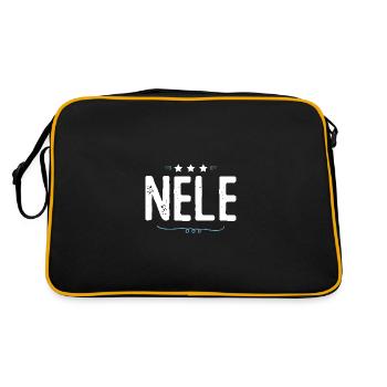 Nele - Retro Tasche - Schwarz/Gold - Hinten