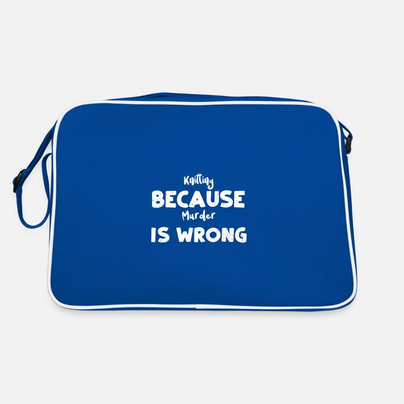 Knitting Because Murder Is Wrong Retro Tasche
