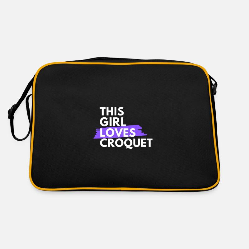 Dieses Mädchen liebt Krocket Retro Tasche