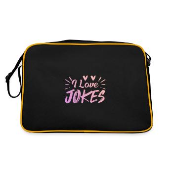 Ich liebe Witze - Retro Tasche - Schwarz/Gold - Hinten