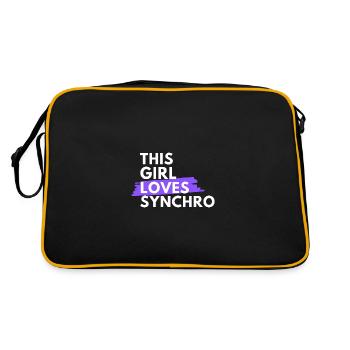 This girl loves synchro. - Retro Bag - black/gold - Back