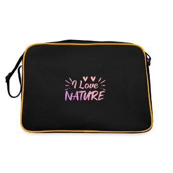 I love nature - Retro Bag - black/gold - Back