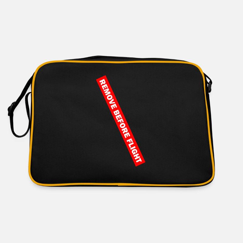 REMOVE BEFORE FLIGHT 02 - Retro Tasche - Schwarz/Gold