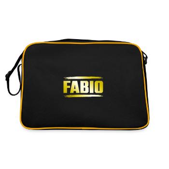 Fabio - Retro Tasche - Schwarz/Gold - Hinten
