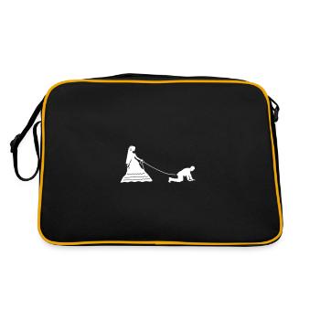 Laisse de couple nuptial de mariage - Sac Retro - noir/or - Dos