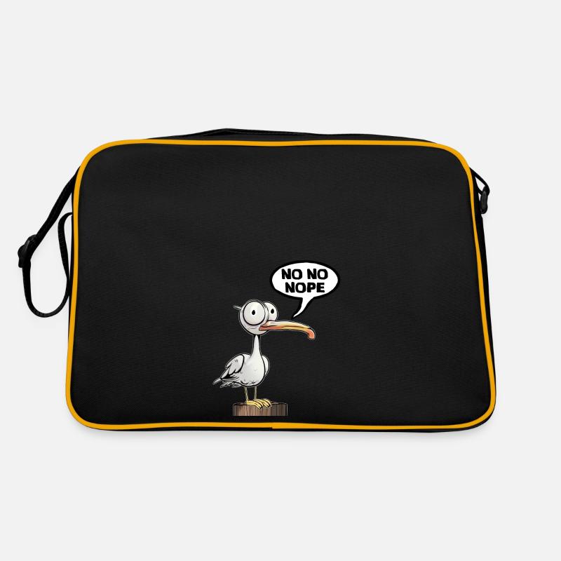 Spass Sei Möwe nein - Retro Tasche - Schwarz/Gold