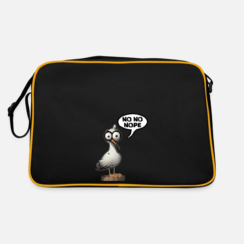 Sei Möwe nein - Retro Tasche - Schwarz/Gold