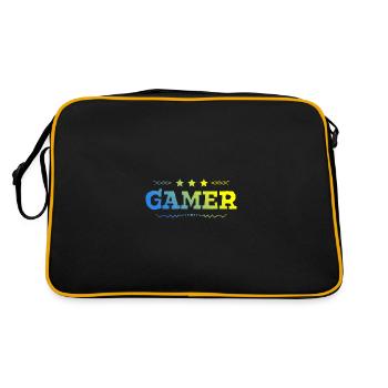 Gamer Beruf - Retro Tasche - Schwarz/Gold - Hinten