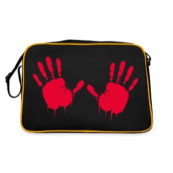 Hands, imprint with fresh paint - Retro Bag - black/gold - Back