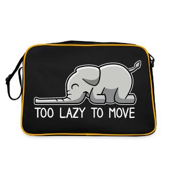 Elefant too lazy to move - Retro Bag - black/gold - Back