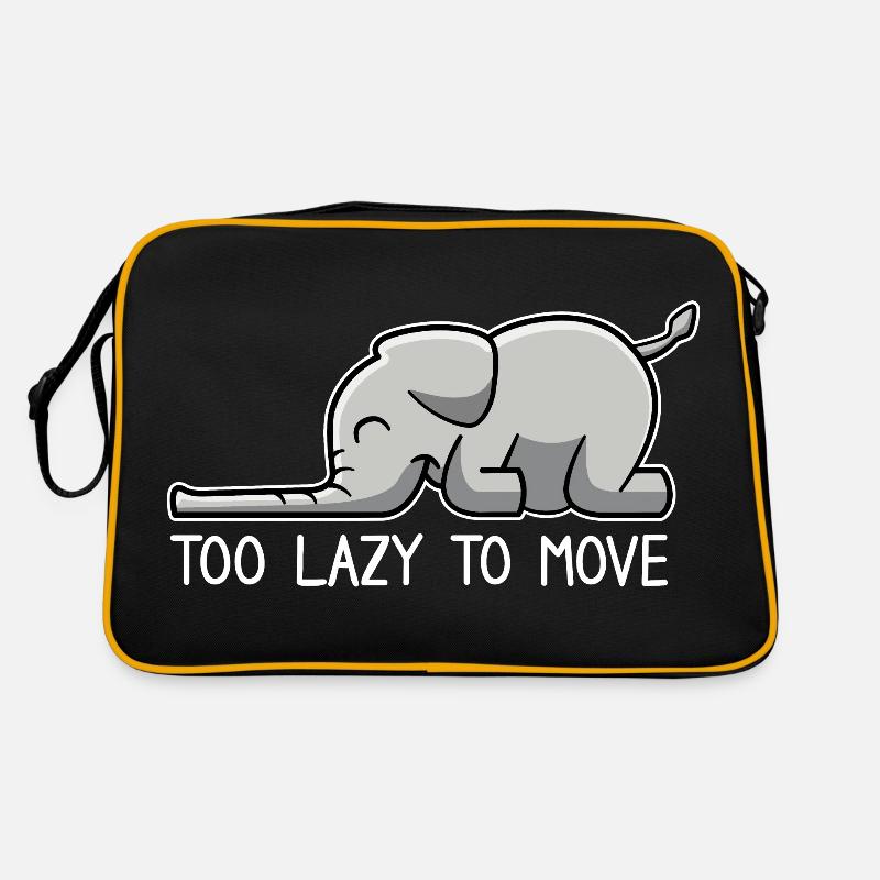 Elefant too lazy to move - Retro Tasche - Schwarz/Gold