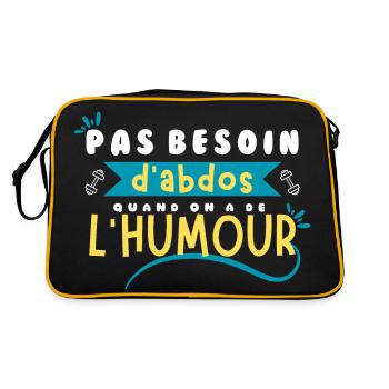 Pas besoin d'abdos quand on a de l'humour ! - Sac Retro - noir/or - Dos